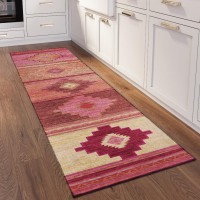 IndoorOutdoor Sonora ASO31 Pink Washable 23 x 76 Runner Rug