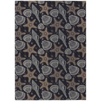 Indoor/Outdoor Surfside Asr34 Midnight Washable 9' X 12' Rug