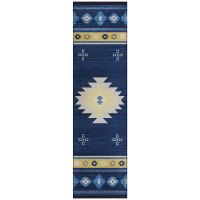 Indoor/Outdoor Sonora Aso34 Blue Washable 2'3