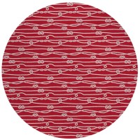 IndoorOutdoor Harpswell AHP37 Ruby Washable 8 x 8 Round Rug