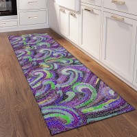 IndoorOutdoor Surfside ASR44 Purple Washable 23 x 76 Runner Rug