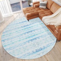 IndoorOutdoor Surfside ASR46 Blue Washable 8 x 8 Round Rug