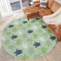 IndoorOutdoor Surfside ASR43 Green Washable 8 x 8 Round Rug