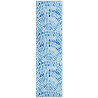 IndoorOutdoor Surfside ASR37 Blue Washable 23 x 76 Runner Rug