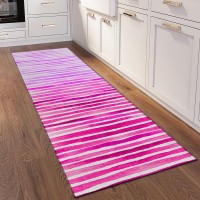 IndoorOutdoor Surfside ASR38 Pink Washable 23 x 76 Runner Rug