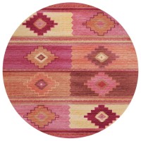 IndoorOutdoor Sonora ASO31 Pink Washable 8 x 8 Round Rug