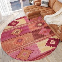 IndoorOutdoor Sonora ASO31 Pink Washable 8 x 8 Round Rug