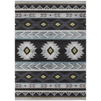 IndoorOutdoor Sonora ASO33 Midnight Washable 3 x 5 Rug