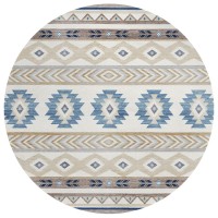 IndoorOutdoor Sonora ASO33 Taupe Washable 8 x 8 Round Rug