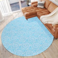 IndoorOutdoor Surfside ASR41 Aqua Washable 8 x 8 Round Rug