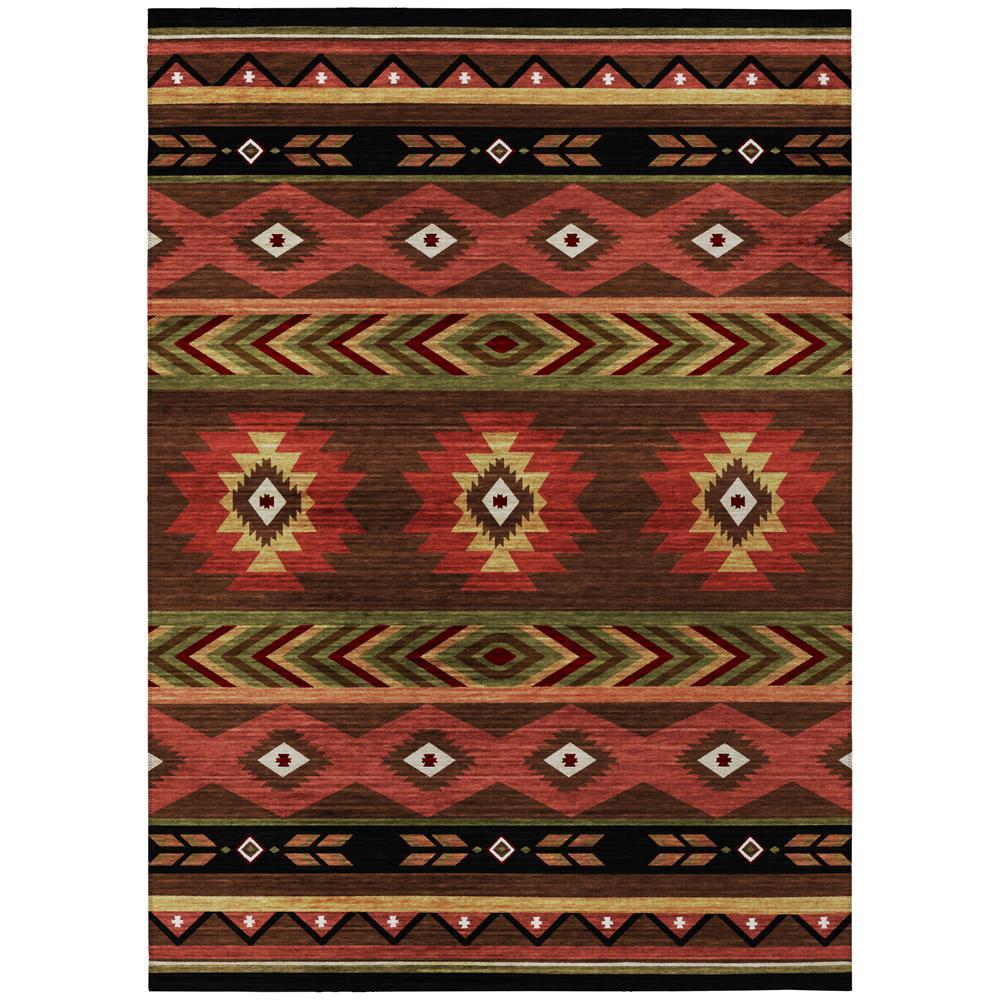 IndoorOutdoor Sonora ASO33 Brown Washable 8 x 10 Rug