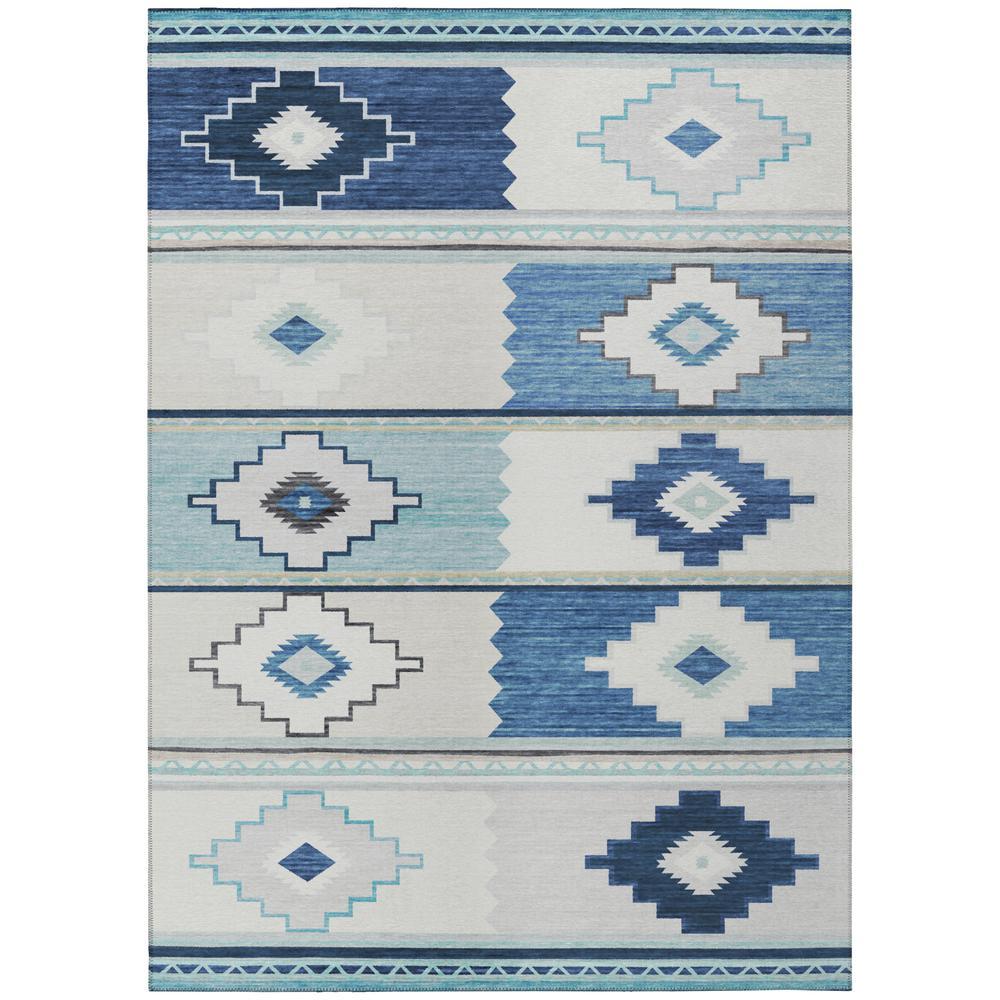 IndoorOutdoor Sonora ASO31 Blue Washable 8 x 10 Rug