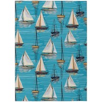 Indoor/Outdoor Harpswell Ahp38 Seaglass Washable 8' X 10' Rug