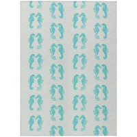 Indoor/Outdoor Surfside Asr45 Aqua Washable 8' X 10' Rug