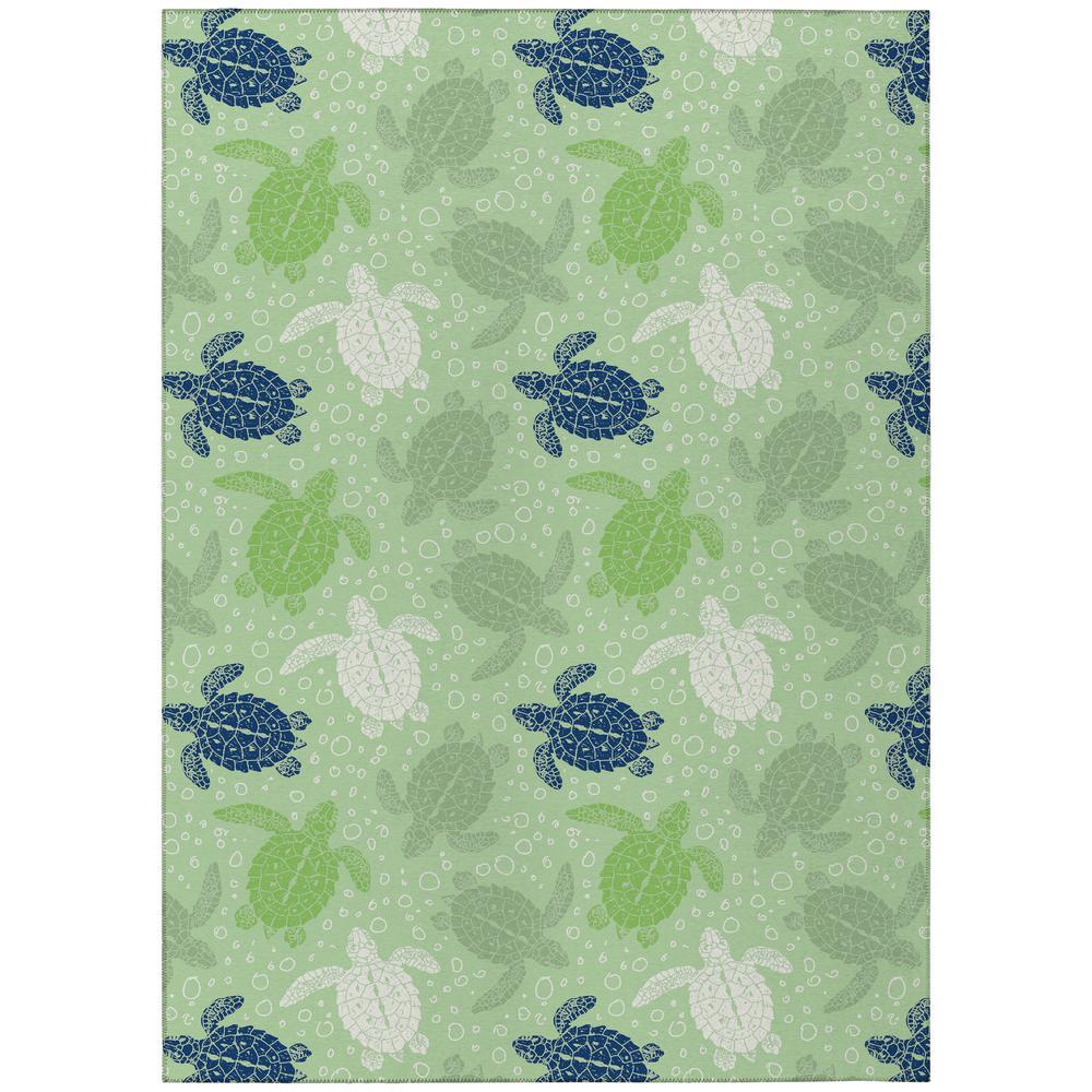 Indoor/Outdoor Surfside Asr43 Green Washable 3' X 5' Rug