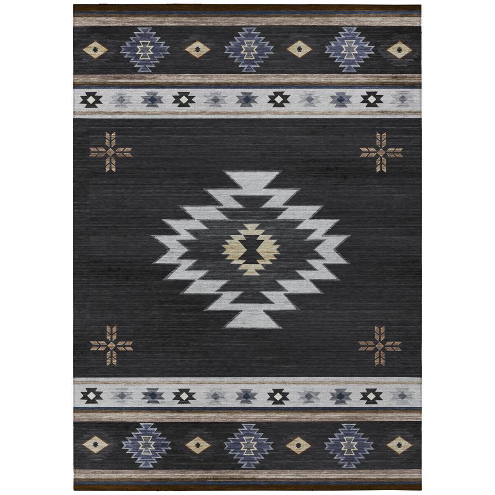 Indoor/Outdoor Sonora Aso34 Midnight Washable 5' X 7'6