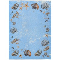 Indoor/Outdoor Surfside Asr39 Blue Washable 8' X 10' Rug