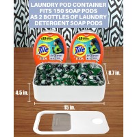 Skywin Laundry Pod Container With Slide Lid White 15 X87 X45 Holds 11 Pounds Fits 2 Bottles Of Laundry Detergent