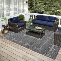 IndoorOutdoor Sedona SN3 Charcoal Washable 5 x 76 Rug