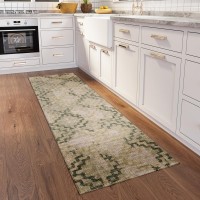 IndoorOutdoor Sedona SN15 Moss Washable 23 x 12 Runner Rug