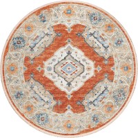 IndoorOutdoor Marbella MB1 Spice Washable 6 x 6 Round Rug