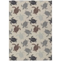 IndoorOutdoor Seabreeze SZ13 Beige Washable 3 x 5 Rug