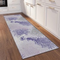 IndoorOutdoor Seabreeze SZ3 Lavender Washable 23 x 76 Runner Rug