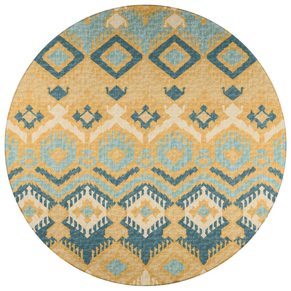 IndoorOutdoor Sedona SN2 Marigold Washable 4 x 4 Round Rug