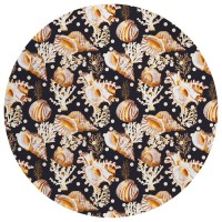 IndoorOutdoor Seabreeze SZ6 Black Washable 8 x 8 Round Rug