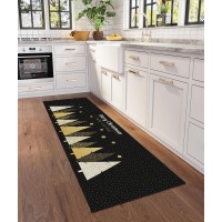 IndoorOutdoor Wonderland WN11 Black Washable 23 x 76 Runner Rug