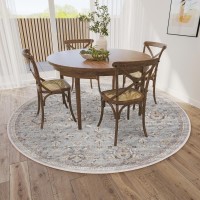 IndoorOutdoor Marbella MB4 Silver Washable 6 x 6 Round Rug