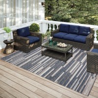 IndoorOutdoor Sedona SN8 Slate Washable 8 x 10 Rug