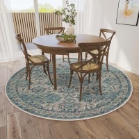 IndoorOutdoor Marbella MB5 Mediterranean Washable 4 x 4 Round Rug