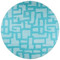 IndoorOutdoor Sedona SN4 Robins Egg Washable 8 x 8 Round Rug