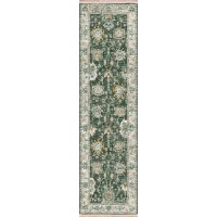 IndoorOutdoor Marbella MB6 Olive Washable 23 x 12 Runner Rug