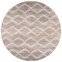 IndoorOutdoor Sedona SN9 Taupe Washable 8 x 8 Round Rug