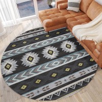 IndoorOutdoor Phoenix PH3 Black Washable 8 x 8 Round Rug