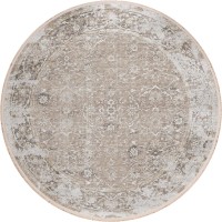 IndoorOutdoor Marbella MB2 Taupe Washable 4 x 4 Round Rug