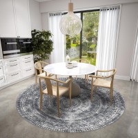 IndoorOutdoor Sedona SN7 Pewter Washable 4 x 4 Round Rug