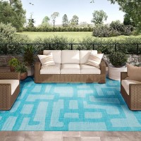 IndoorOutdoor Sedona SN4 Robins Egg Washable 10 x 14 Rug