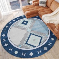 IndoorOutdoor Phoenix PH2 Denim Washable 8 x 8 Round Rug