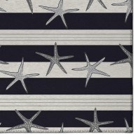 IndoorOutdoor Seabreeze SZ12 Black Washable 23 x 76 Runner Rug