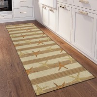 IndoorOutdoor Seabreeze SZ12 Beige Washable 23 x 76 Runner Rug