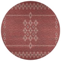 IndoorOutdoor Sedona SN3 Paprika Washable 8 x 8 Round Rug