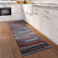 IndoorOutdoor Sedona SN8 Denim Washable 23 x 10 Runner Rug