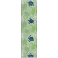 IndoorOutdoor Seabreeze SZ13 Aloe Washable 23 x 76 Runner Rug