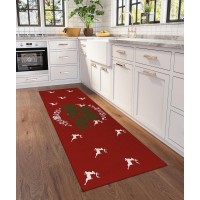 IndoorOutdoor Wonderland WN6 Red Washable 23 x 76 Runner Rug