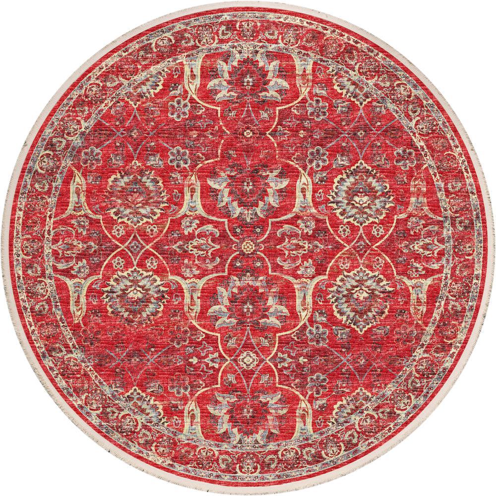 IndoorOutdoor Marbella MB5 Poppy Washable 6 x 6 Round Rug