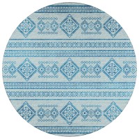 IndoorOutdoor Sedona SN14 Sky Washable 8 x 8 Round Rug