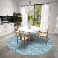 IndoorOutdoor Sedona SN14 Sky Washable 8 x 8 Round Rug